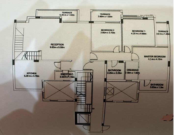 Floor plan for penthouse at Fifth Square Al Marasem