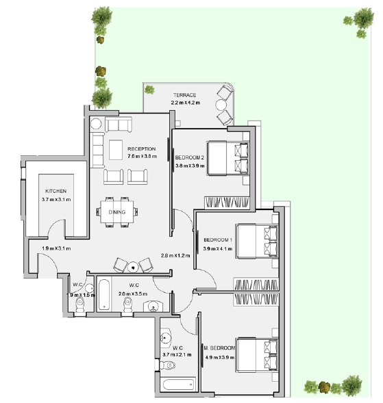Floor plan for apartment at Atika