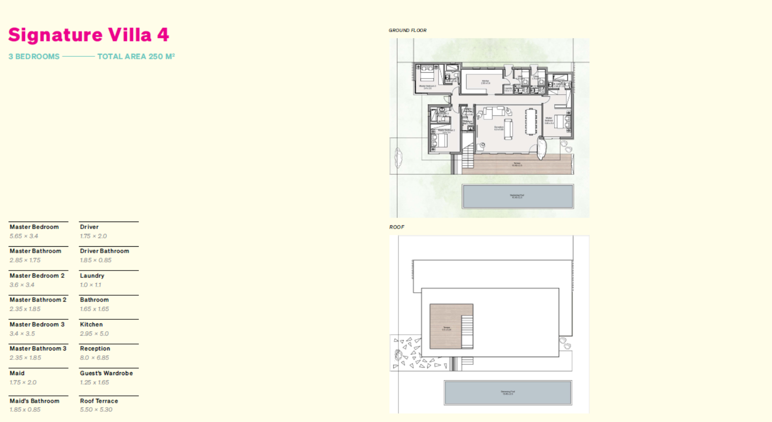 Floor plan for villa at Saltshore - Salt