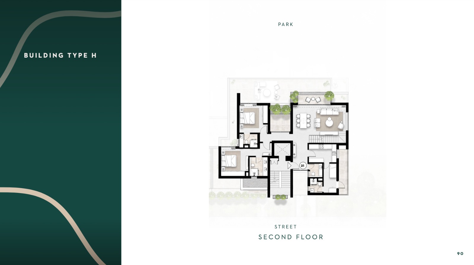 Floor plan for penthouse at Solana