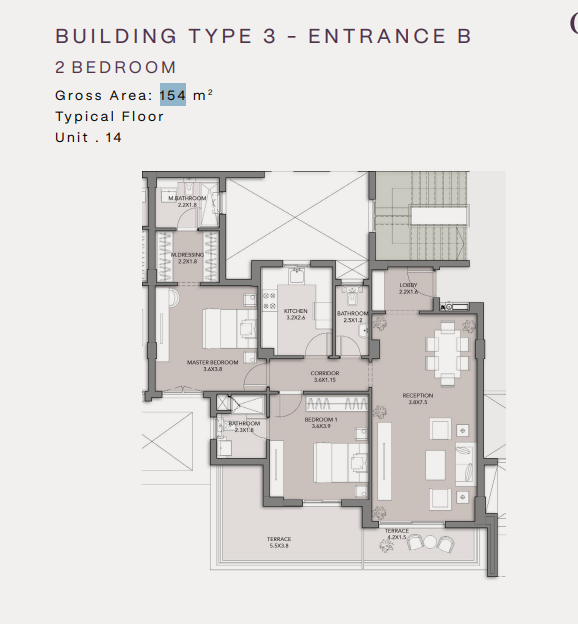 Floor plan for apartment at Club Hills Residence