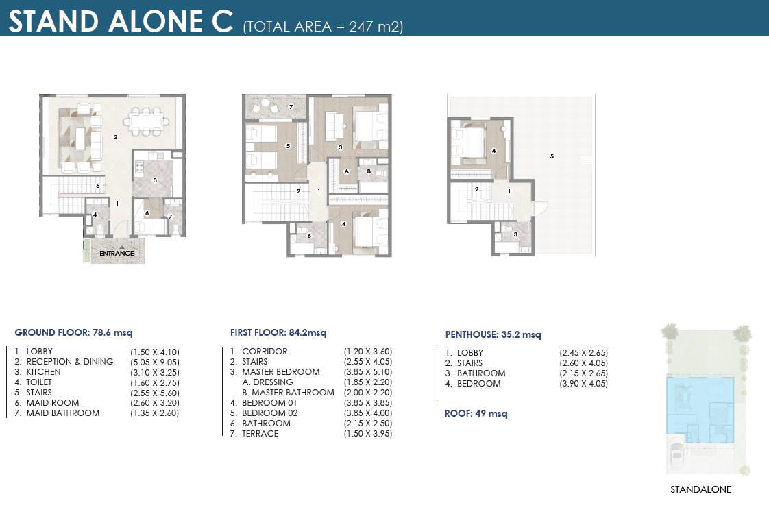 Floor plan for villa at Azzar Reedy