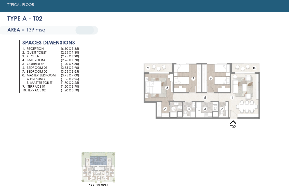 Floor plan for apartment at Azzar Reedy