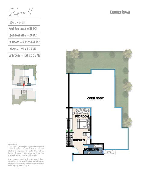 Floor plan for studio at Bungalows