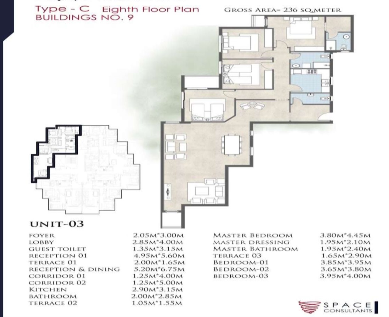 Floor plan for apartment at De Joya 1