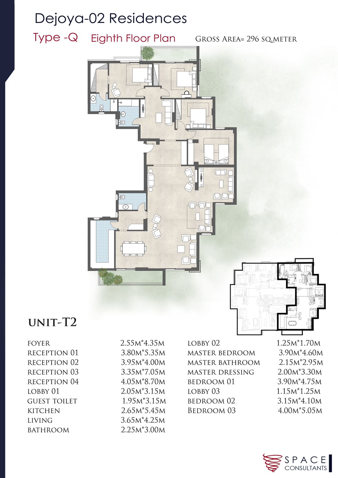 Floor plan for apartment at De Joya 2
