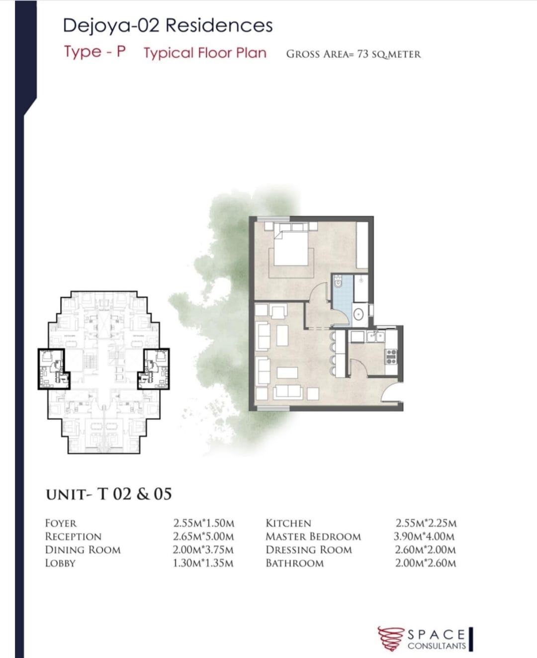 Floor plan for apartment at De Joya 2