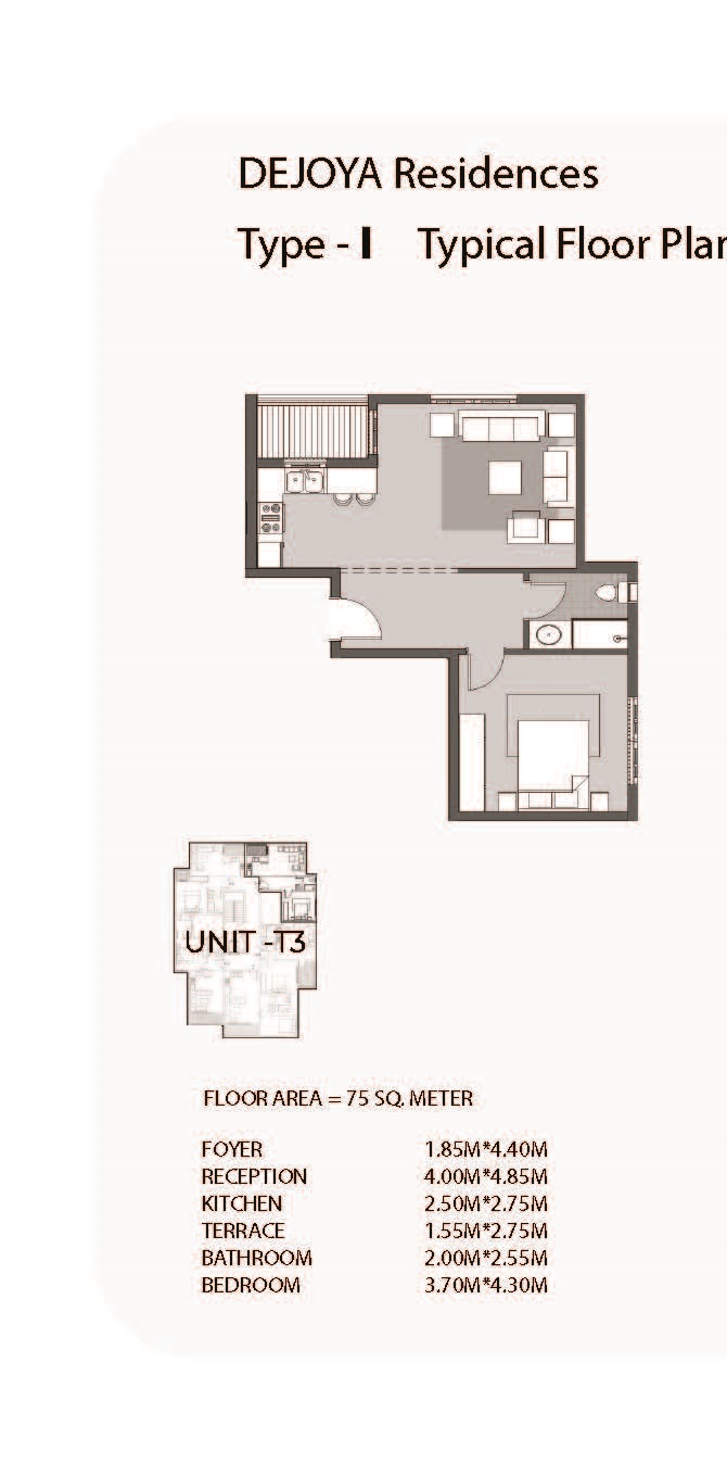 Floor plan for apartment at Dejoya Residence