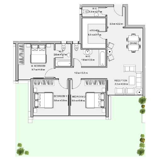 Floor plan for apartment at Atika