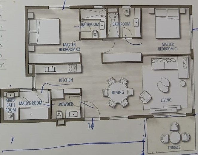 Floor plan for chalet at Southmed