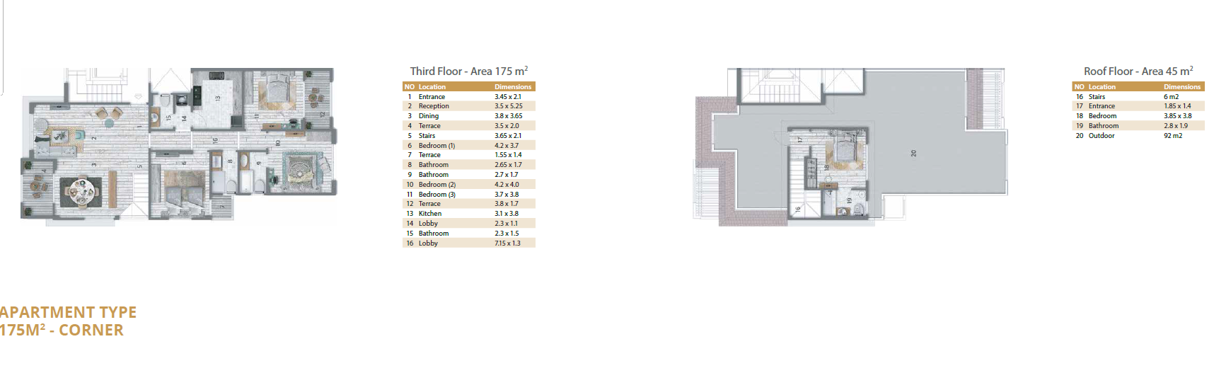 Floor plan for penthouse at Stone Residence