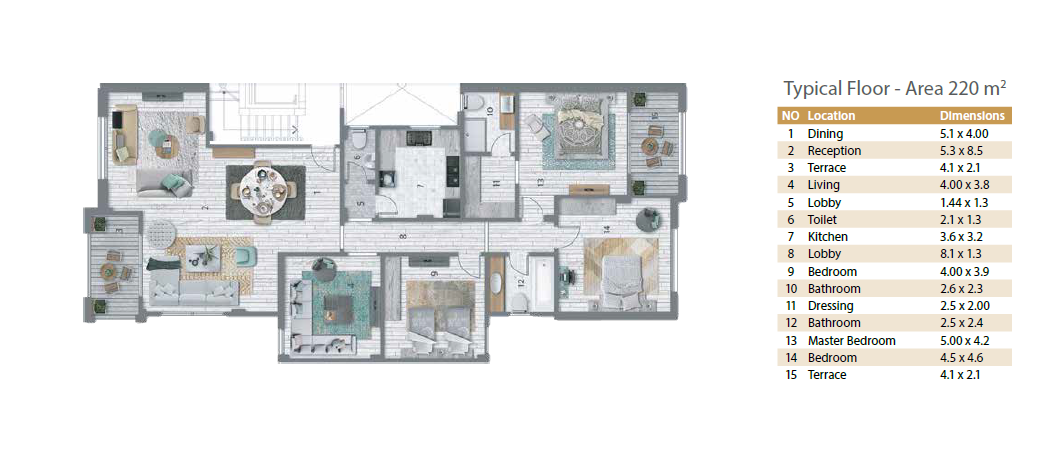 Floor plan for apartment at Stone Residence