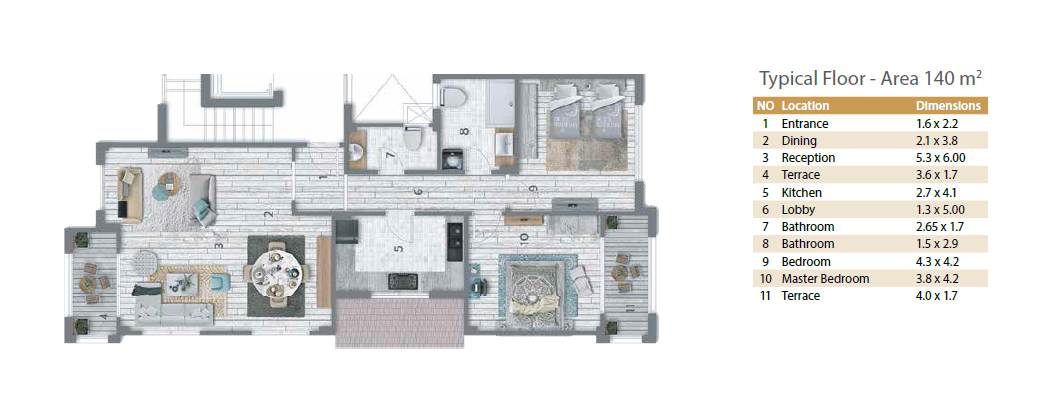 Floor plan for apartment at Stone Residence