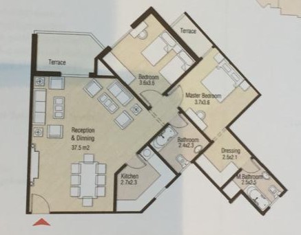 Floor plan for apartment at Entrada