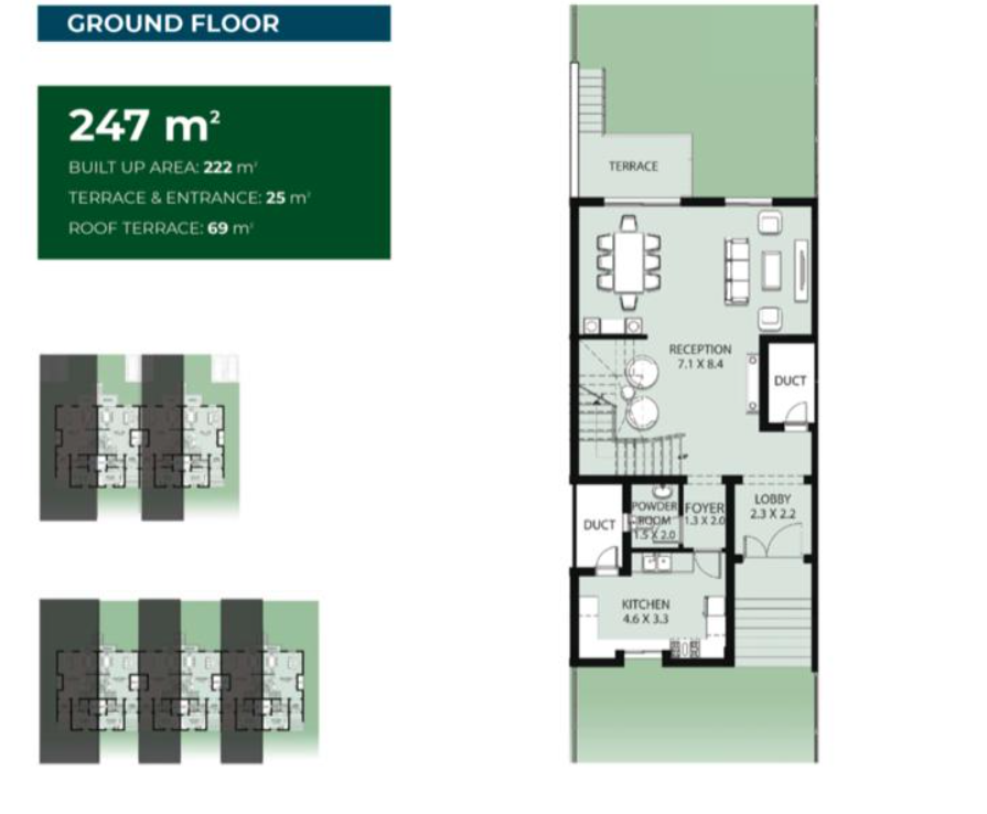 Floor plan for townhouse at Bleu Vert