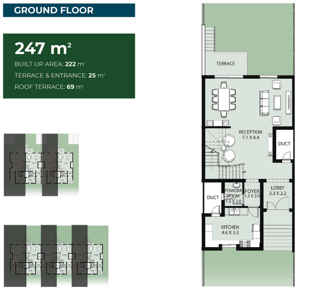 Floor plan for townhouse at Bleu Vert