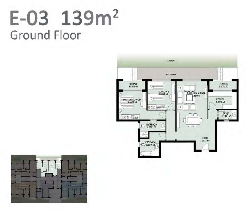 Floor plan for apartment at Bleu Vert