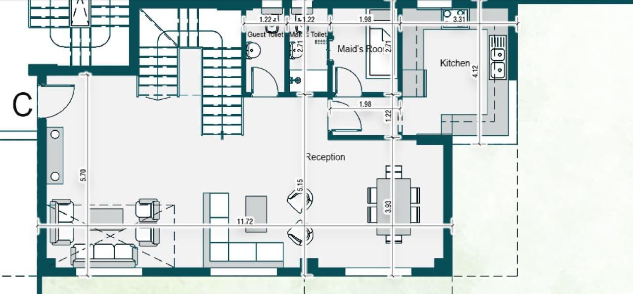 Floor plan for duplex at Bloomfields