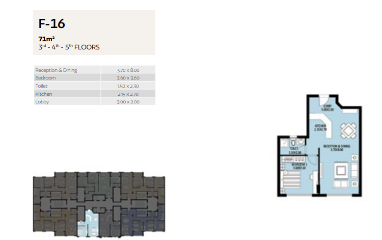 Floor plan for apartment at Bleu Vert