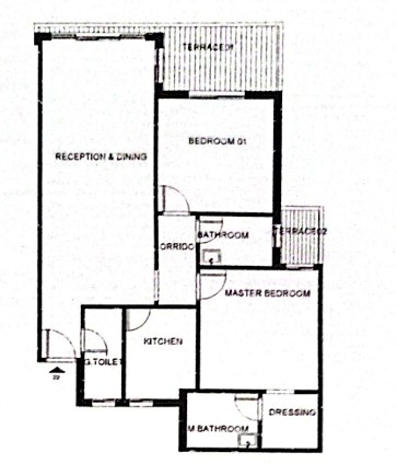 Floor plan for apartment at Telal East