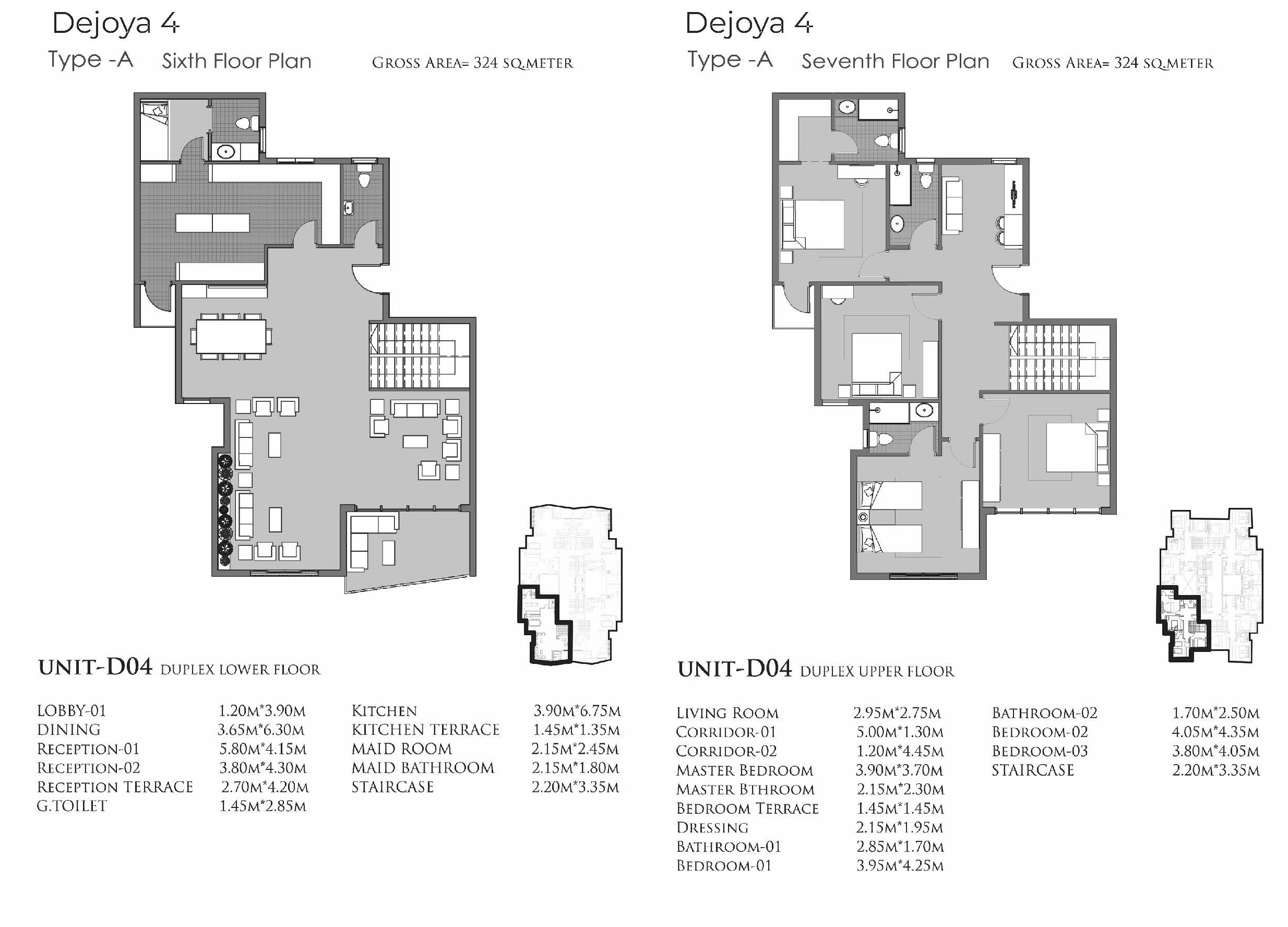 Floor plan for duplex at De Joya 4