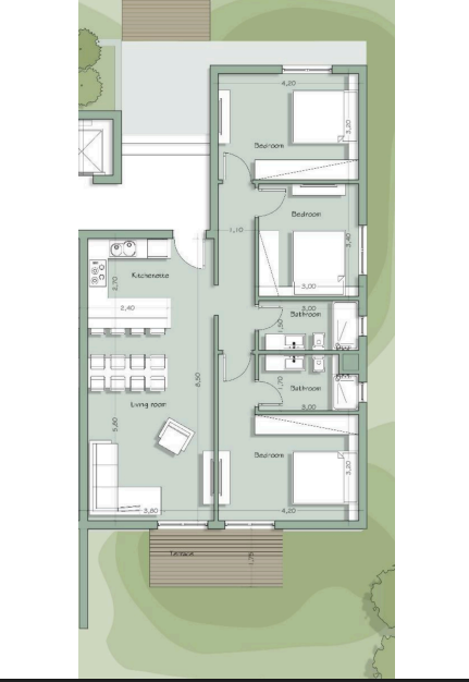 Floor plan for chalet at Fouka Bay
