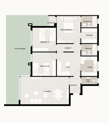 Floor plan for apartment at Residence Eight Sky Abu Dhabi