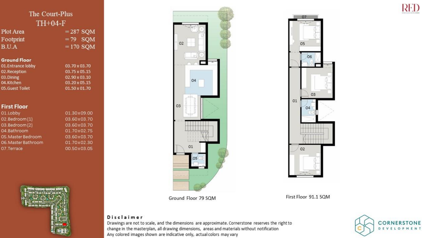 Floor plan for townhouse at Red