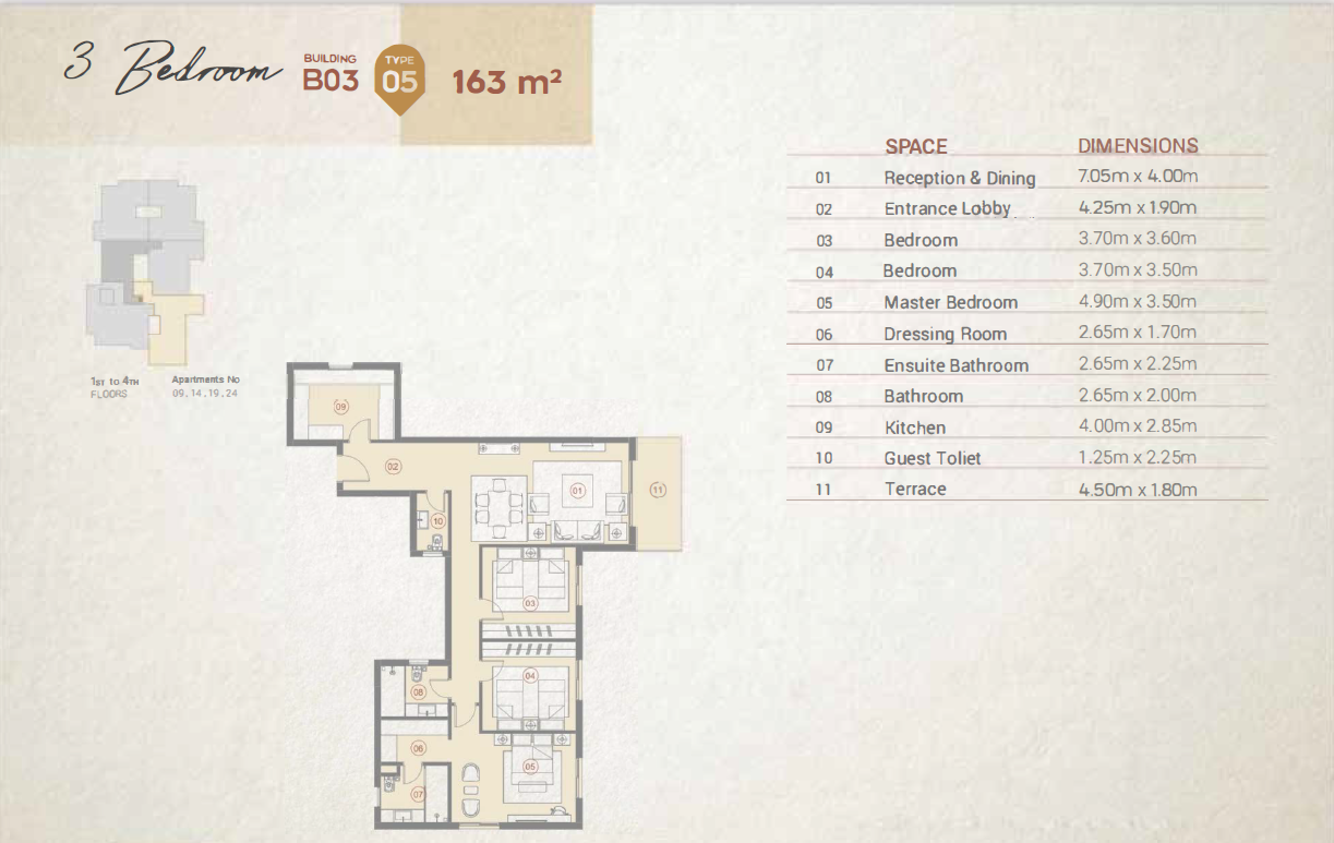 Floor plan for apartment at Village West