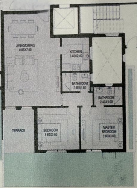 Floor plan for apartment at O West Orascom