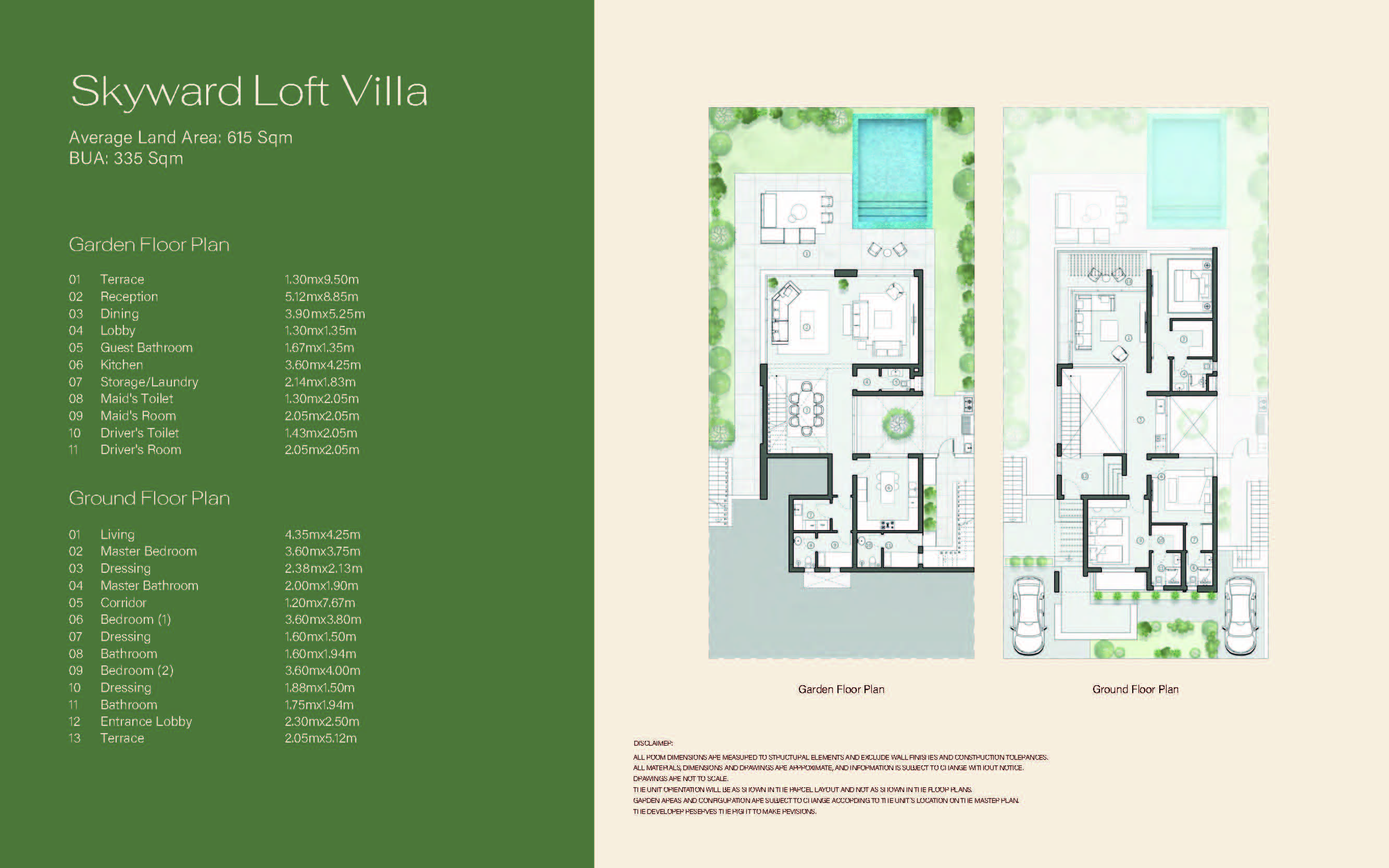 Floor plan for villa at Swan Lake West
