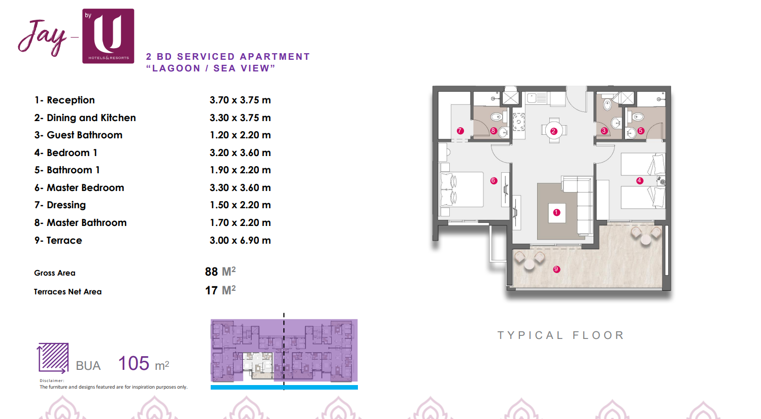 Floor plan for apartment at Jay - DOSE