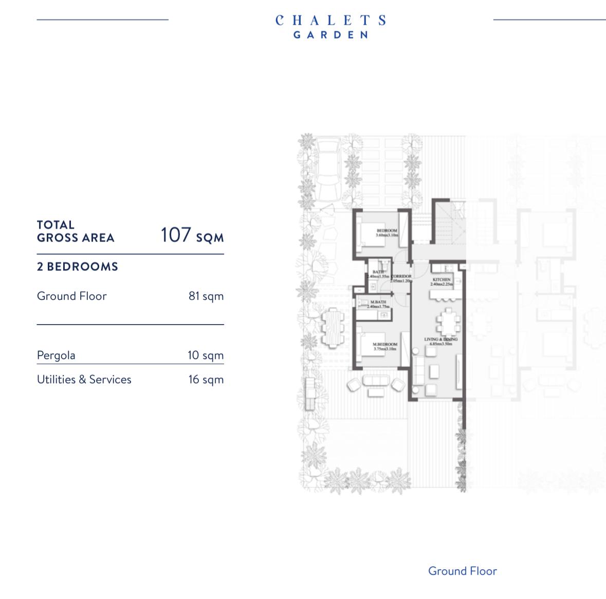 Floor plan for chalet at Plage