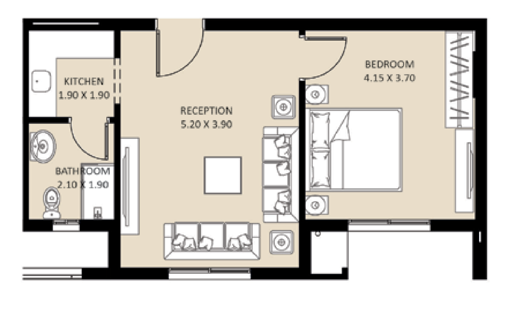 Floor plan for apartment at Bleu Vert