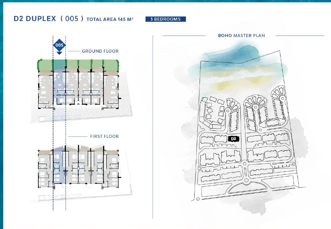 Floor plan for duplex at Boho El Sokhna