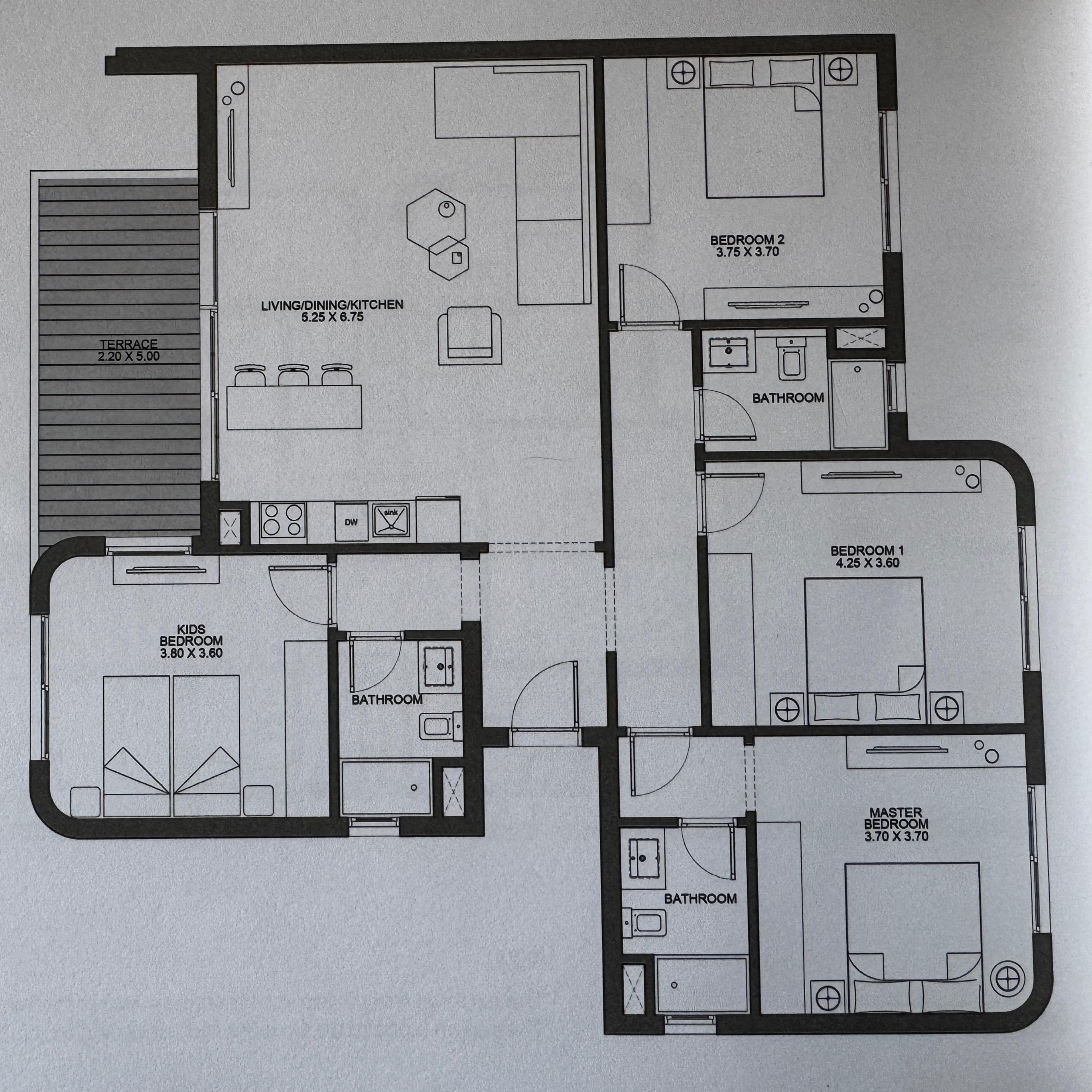 Floor plan for chalet at June