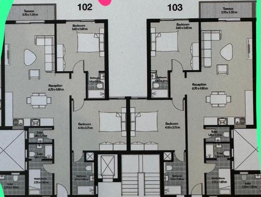Floor plan for chalet at Mar Bay - Ras El Hekma