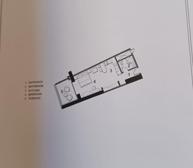 Floor plan for studio at The Gate - New Alamein