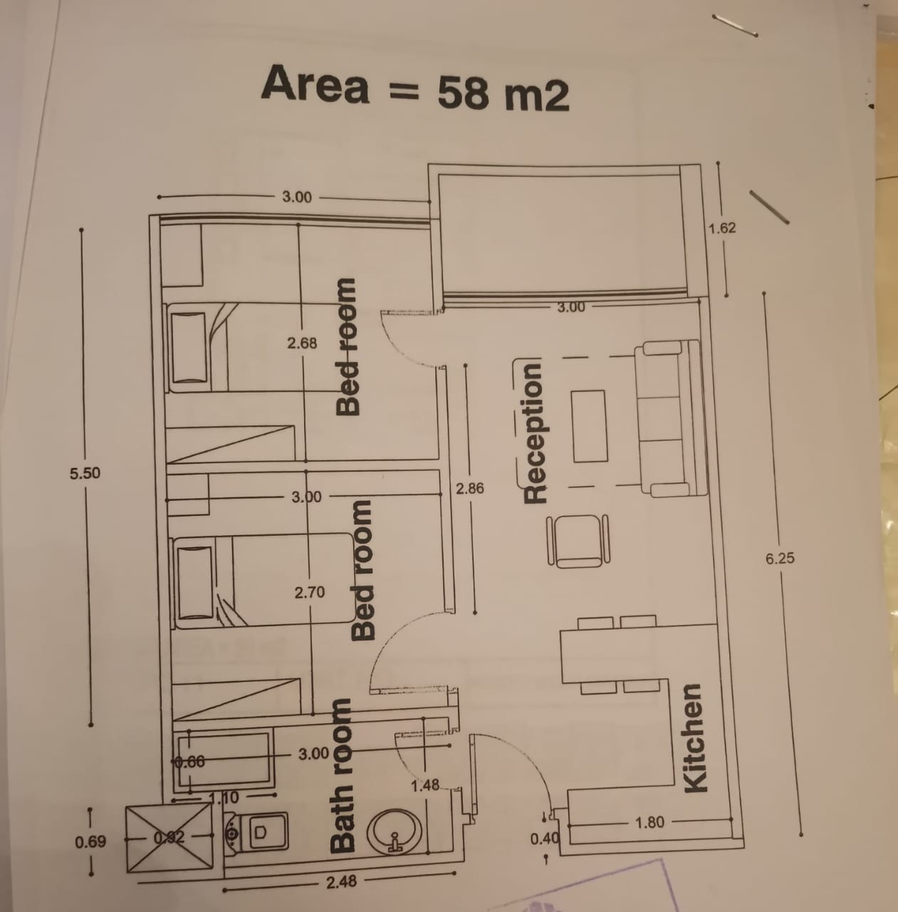 Floor plan for chalet at Golf Porto Marina