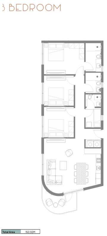 Floor plan for apartment at Beach Residence-June