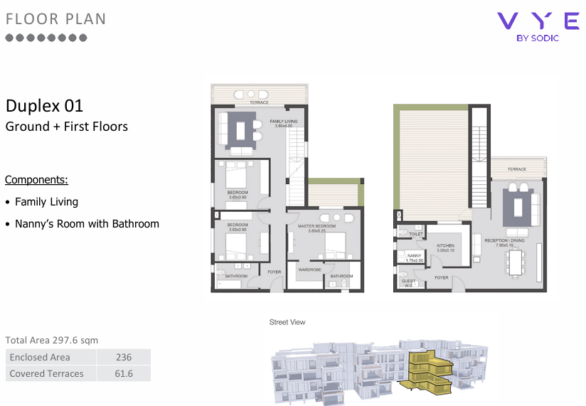 Floor plan for duplex at VYE SODIC