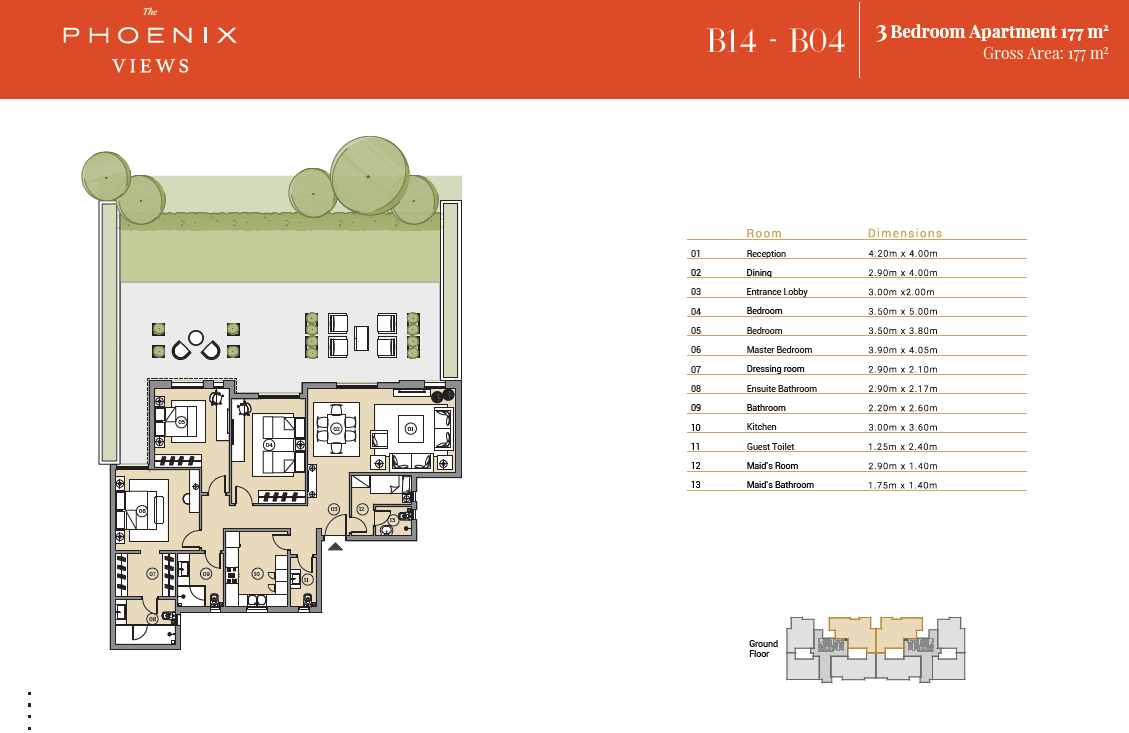 Floor plan for apartment at Swanlake Residences