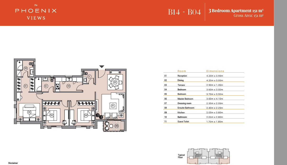 Floor plan for apartment at Swanlake Residences