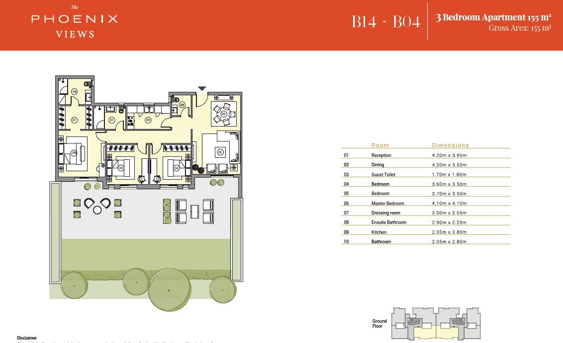 Floor plan for apartment at Swanlake Residences