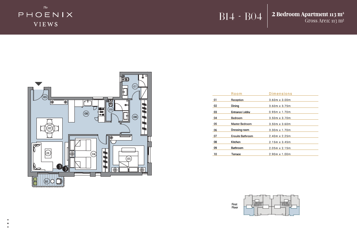 Floor plan for apartment at Swanlake Residences