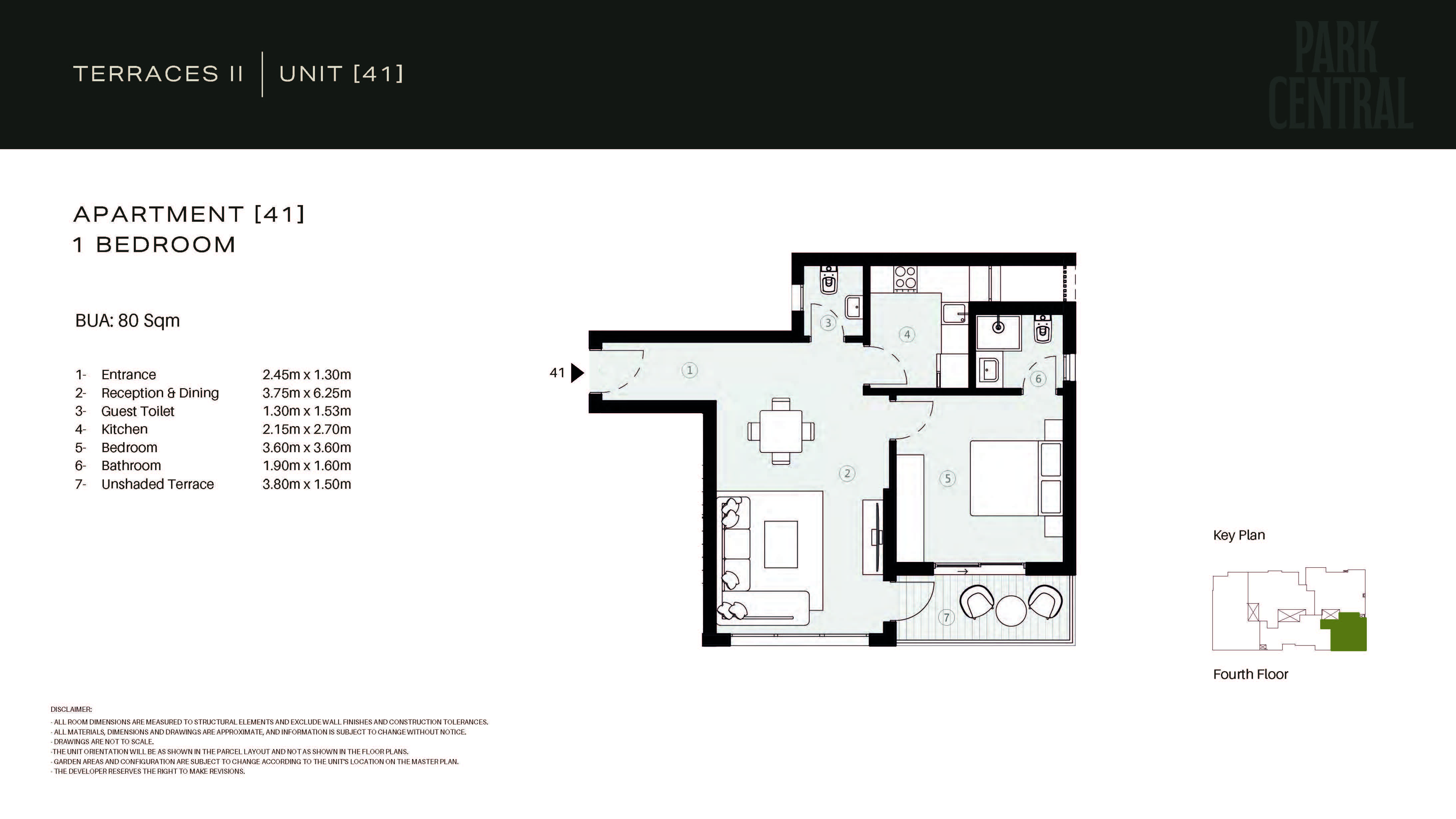 Floor plan for apartment at Park Central