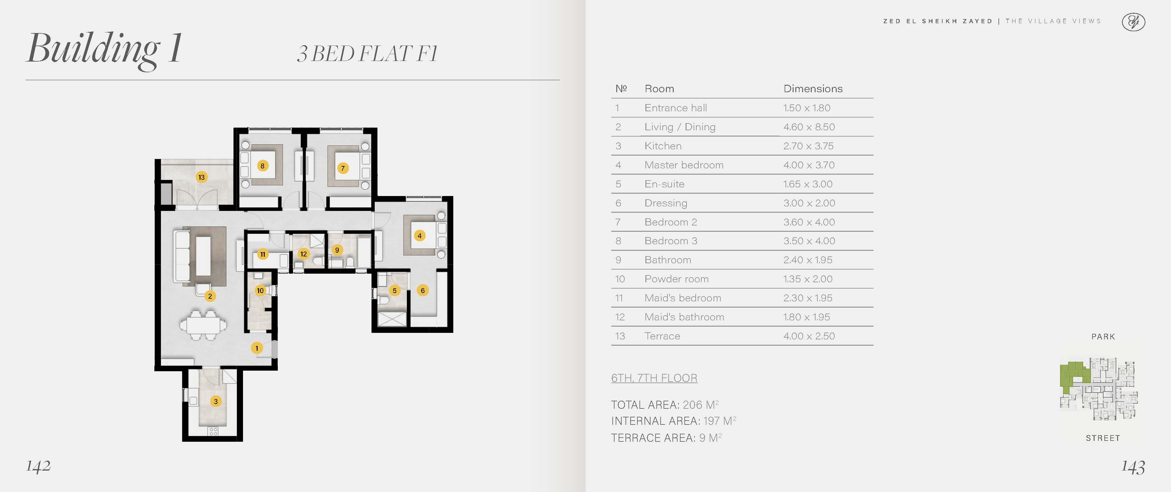 Floor plan for apartment at The Village Views