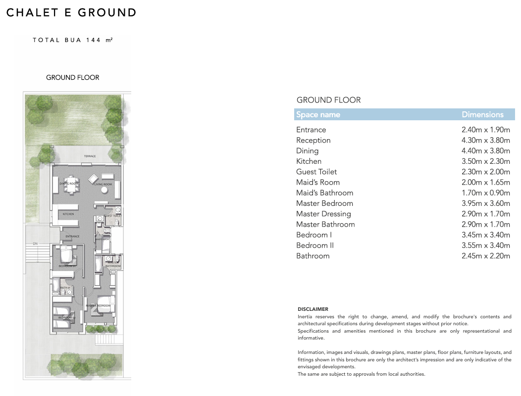 Floor plan for chalet at Jefaira