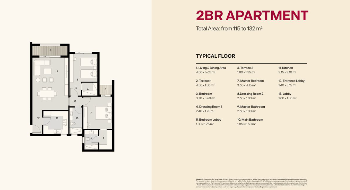 Floor plan for apartment at Ivoire West