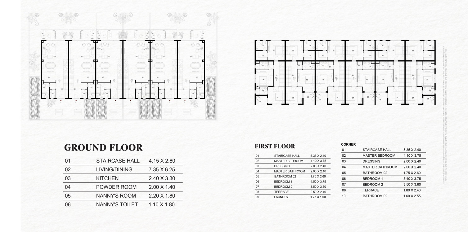 Floor plan for townhouse at Saada Boutique